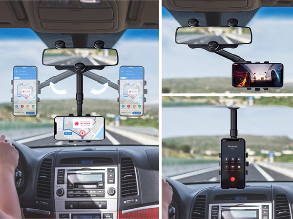 Rear View Mirror Phone Holder