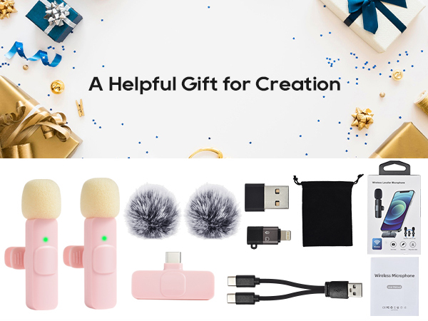 A Helpful Gift for Creation pink microphone podcast microfono para iphone lapel mic lavalier mic