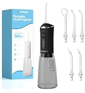 Novalgie Portable Water Dental for Teeth: Cordless Oral Irrigator 360ML Rechargeable Travel Irrig...