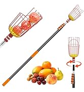 SPECILITE Fruit Picker, 5-20FT Adjustable Telescoping Pole with Basket, Aluminum Apple Picker Too...