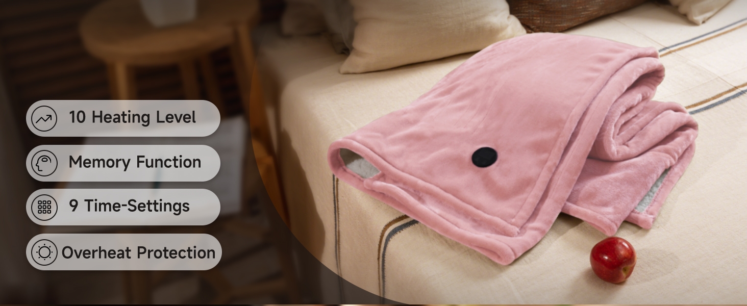 Silicone Button Heated Throw