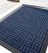 OLANLY Front Door Mat Outside Entrance 29.5x17, Absorbent, Heavy Duty Sturdy Natural Rubber Doorm...