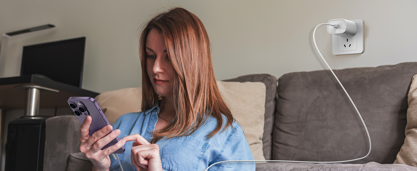 20W USB C iPhone charger fast charging block for iPhone 14 13 12 11 pro max 10ft cable