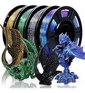 RepRapper PLA Filament, Multicolor Shiny 3D Printer Filament, Sparkle Galaxy Silk PLA1.75MM for 3...
