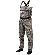 BASSDASH Men’s Lightweight Breathable Chest Wader Black Camo Stockingfoot for Fly Fishing Hunting...