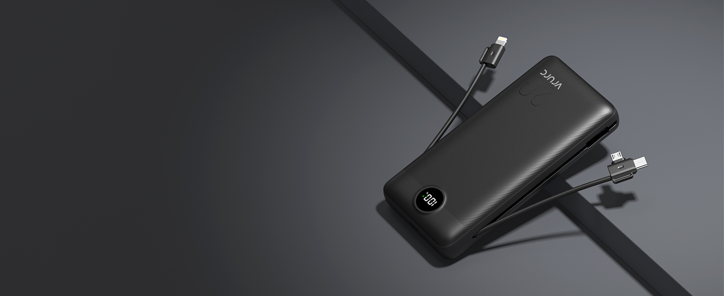 20000mah power bank with cables