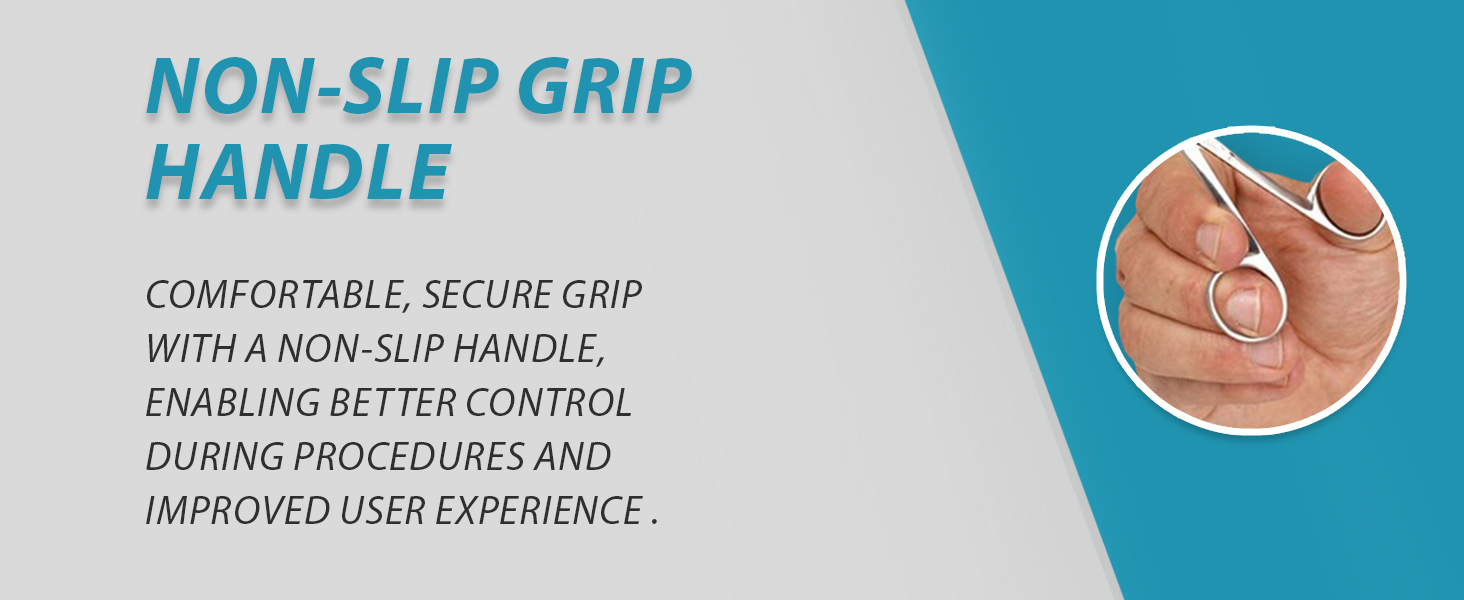 Hand holding professional alligator ear forceps with non slip grip.
