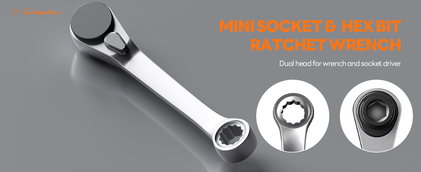 Crosstar 5-Piece Mini Ratchet Wrench Set