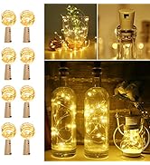 Lepro Wine Bottle Lights with Cork, 6.6 ft 20 LED Fairy Lights Battery Operated Mini String Light...