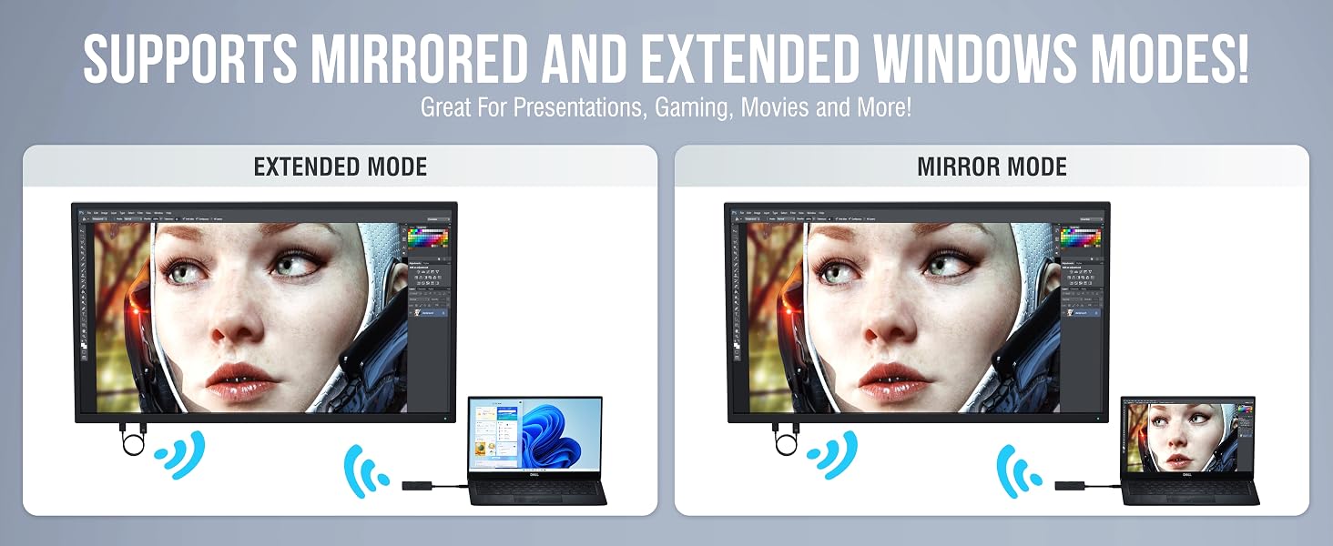 SUPPORTS MIRRORED AND EXTENDED WINDOWS MODES!