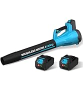 Leaf Blower,Cordless Leaf Blower with 2 X 4.0Ah Battery and Charger,6 Speed Mode Electric Leaf Bl...