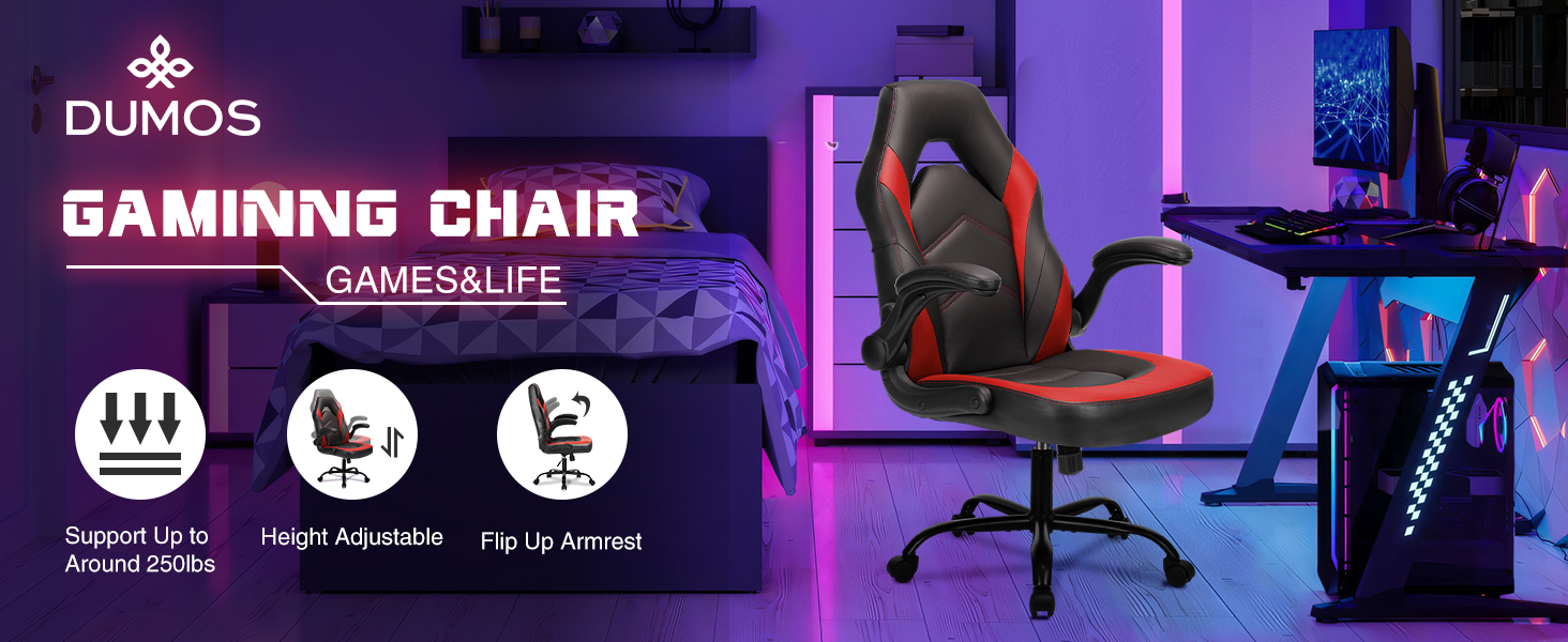 Big and Tall Office Desk Leather Gaming Computer Chair
