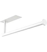 Gewtur White Paper Towel Holder, Self Adhesive Paper Towel Roll Holder Under Cabinet, Stainless S...