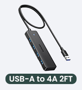 UGREEN USB 3.0 Hub, 4 Ports USB A Splitter Ultra-Slim USB Expander for Mouse, Keyboard, Flash Dri...