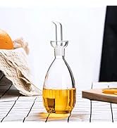 Affogato Glass Oil Bottle with Spout, Olive Oil Dispenser Vinegar Drizzler Pourer Stopper Pot, So...