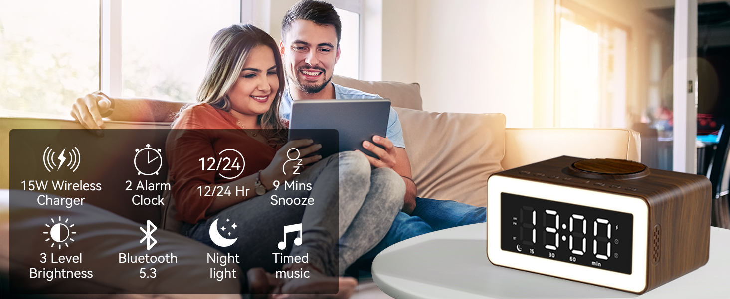 alarm clock digital clock hatch alarm clock bluetooth alarm clock for bedroom