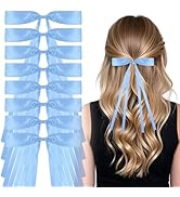 Hair Bows Clips Ribbon Bowknot with Long Tail 4pcs White Hair Bows Barrettes Hair Accessories for...