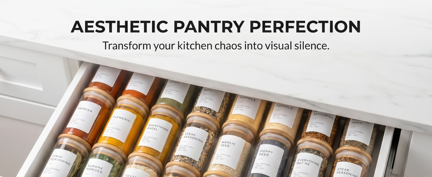 glass seasoning jars with organzing your kitchen