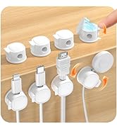 8 Pack Rotatable Cable Clips Cord Organizer,Desk Cable Management Accessory,Cord Clips,Adhesive U...