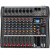 Depusheng DX8 Professional Mixer Sound Board Console 8 Channel Desk System Interface Digital USB ...