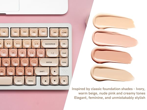 Inspired by makeup palettes, the Flesh-Pink set layers soft ivory, warm beige, and nude pink