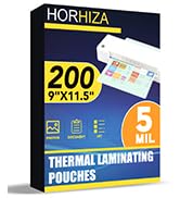 HORHIZA 200 Pack 5 Mil Laminating Sheets, Holds 8.5 x 11 Inch Sheets