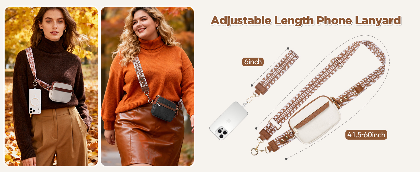 clip and go phone strap crossbody with wallet phone lanyard cross body wrist wristlet pouch purse