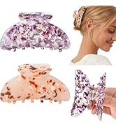 2PCS Hair Claw Banana Hair Clips Tortoise Barrettes Square Resin Celluloid French Design Accessor...