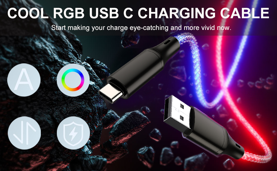 RGB USB C Charging Cable