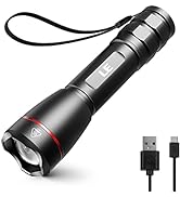 LED Rechargeable Flashlight, LP3000 High Lumen Super Bright, 1000 Lumen Zoomable Tactical Flashli...