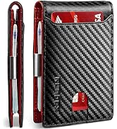 RUNBOX Slim Wallets for Men - Leather Money Clip Mens Wallet - RFID Blocking Front Pocket Bifold ...