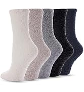 kepiibi 5 Pairs Fuzzy Socks For Women, Cozy Fluffy Soft Socks, Sleeping Slipper Hospital Sock