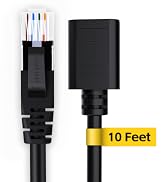 XANHAM Ethernet Extension Cable 10ft Cat6 Network Patch Cord Extender RJ45 LAN Cable Female to Ma...