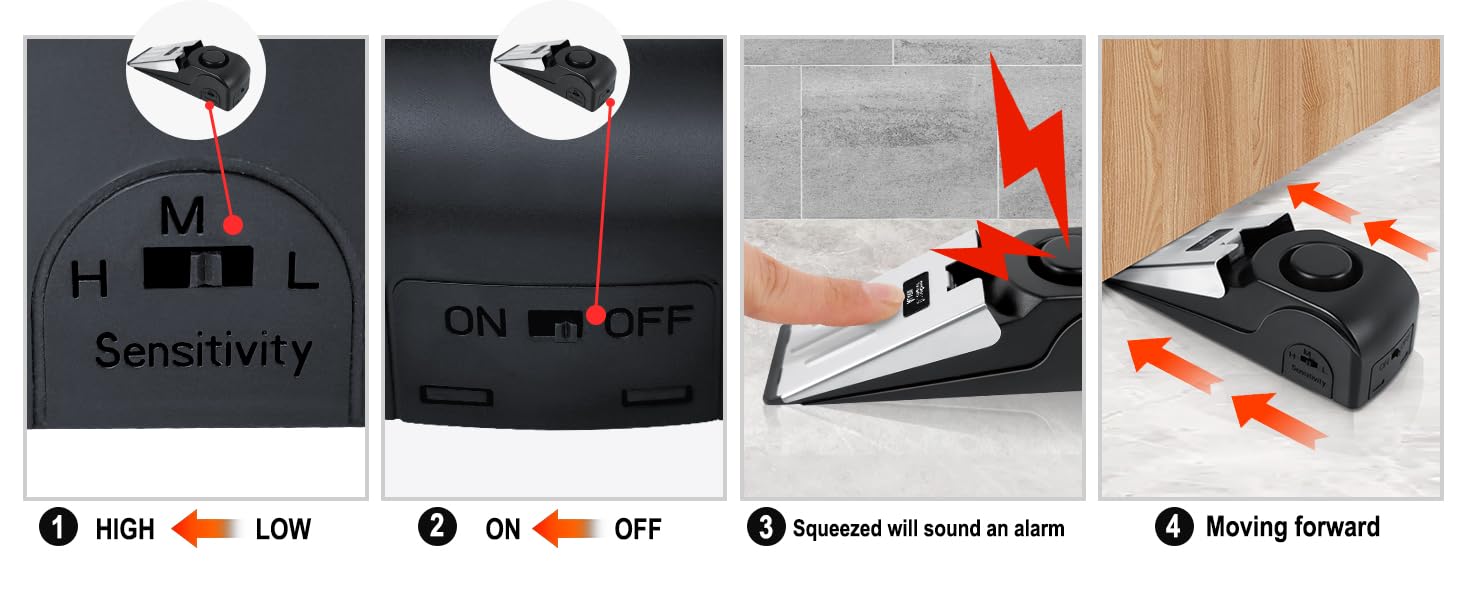 Door Stop Alarm wit Adjustable Portable Door Lock