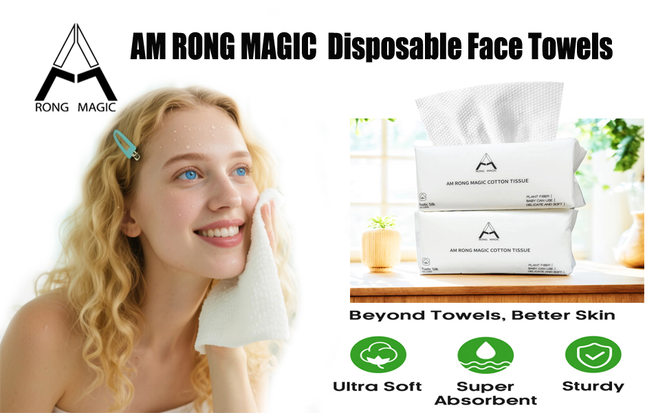 Disposable Face Towels, Ultra Soft Cleansing Cloths, Makeup Removal Towelettes