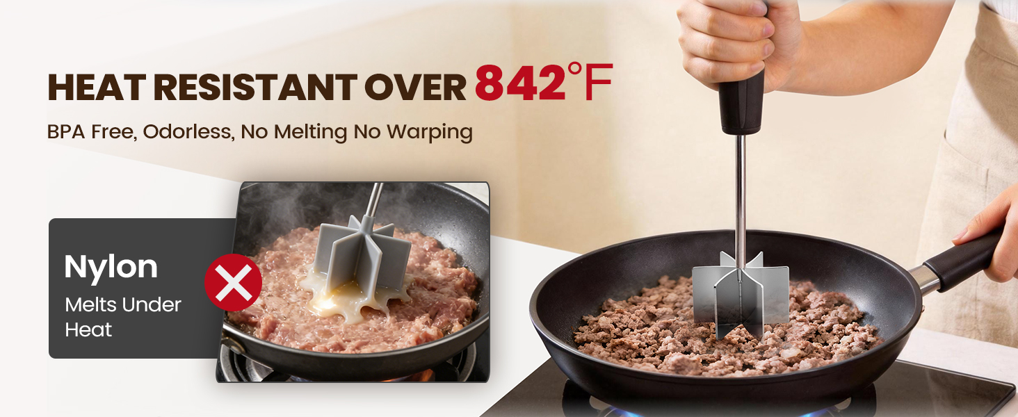 Heat Resistant Smasher for Ground Beef