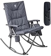 EVER ADVANCED Oversized Folding Rocking Camping Chair, Padded Portable Rocker Chair for Patio, La...