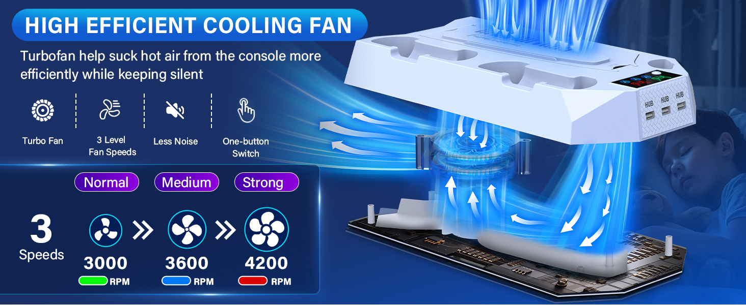 ps5 slim stand with cooling fan