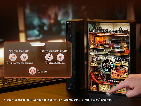 ROKR 3D Puzzle for Adults, Electric Marble Run Model Kits, Parallel World Hip-hop Street