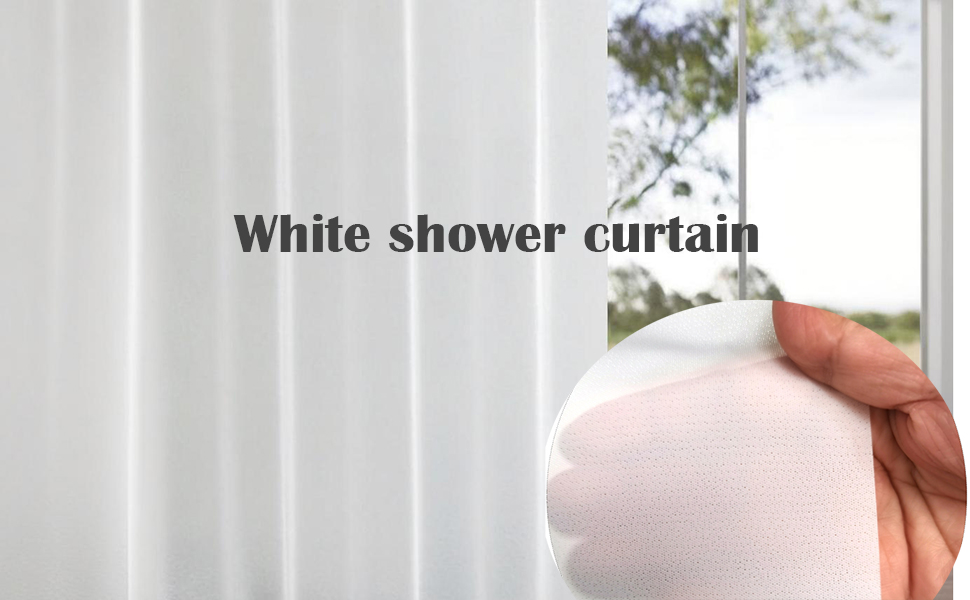 white shower curtain