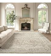 Madane 9x12 Area Rugs for Living Room, Machine Washable Rug with Anti-Slip Backing, Soft Vintage ...