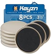 Kayzn Furniture Sliders 8pcs 3 1/2 inch - Heavy Duty Reusable Round Sliders for Moving Furniture ...