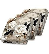 ANNA QUEEN 3Pcs Beige Peony Floral Sofa Printed Couch Cushion Covers – Washable Stretchy Replacem...