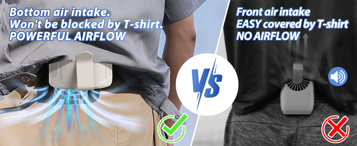 clip on fan belt fan rechargeable under shirt