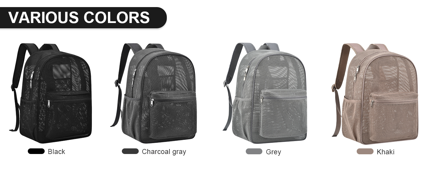 Transparent Mesh Backpacks for School Kids, Beach, Travel