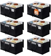 Heavy Duty Moving Bags, Extra Large Storage Bags, 93L, 6-Pack, Black | Foldable, with Zippers, Ta...