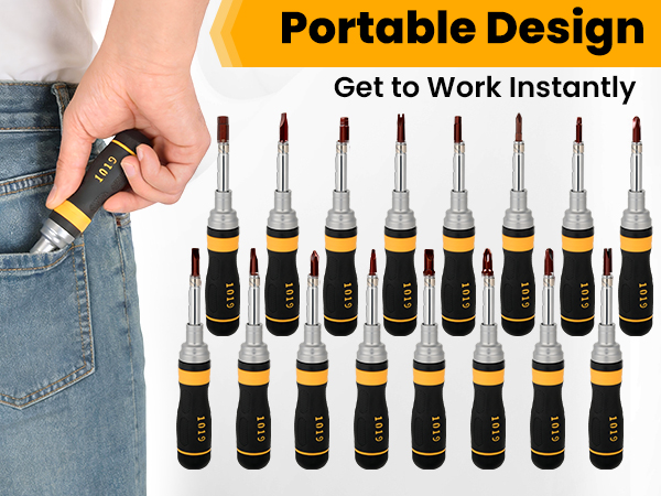 REKCKRUL 19-in-1 Ratcheting Multi-Bit Screwdriver Set