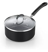 Cook N Home 2-Quart Nonstick Saucepan with Lid, Professional Granite Sauce Pan Non Stick Small Po...
