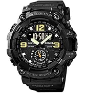 FANMIS Mens Analog Digital Dual Display Sports Watches Military Multifunctional 50M Waterproof LE...