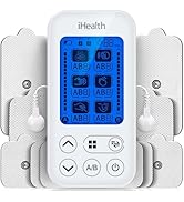 iHealth Dual-Channel TENS Unit Muscle Stimulator, Customizable Pain Relief for Back, Shoulder, Ne...